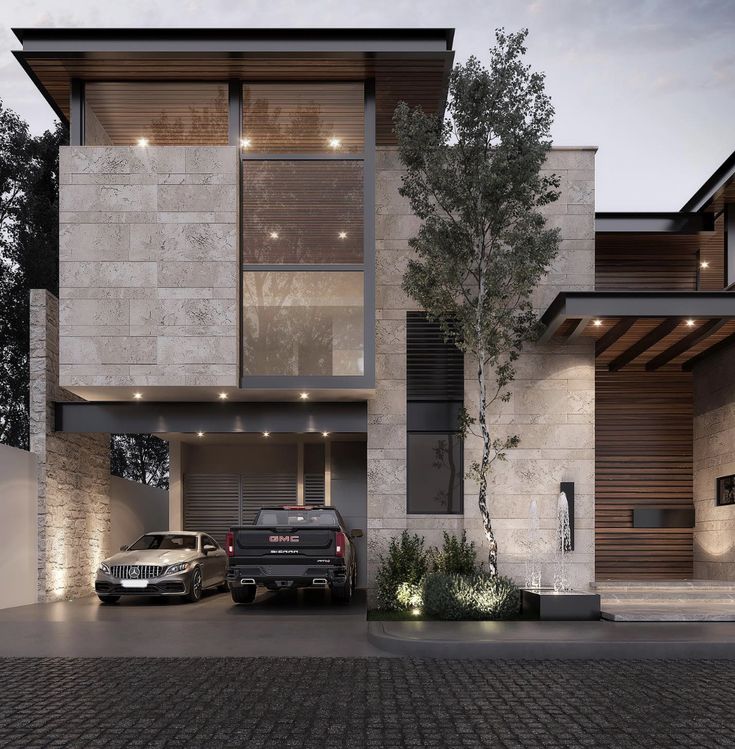 modern house, big entrance door, water feature at entrance, planters at building front, car porch ideas, tile pattern design on elevation, trendy houses, ludhiana, punjab
